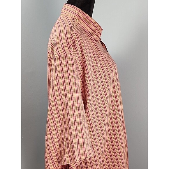 Bugatchi Uomo Mens XL Shirt Plaid Short Sleeve Button Front Pocket Collared - Picture 5 of 11